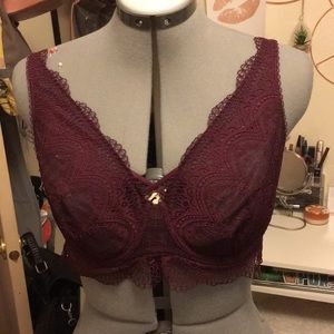 Maroon lace bralette